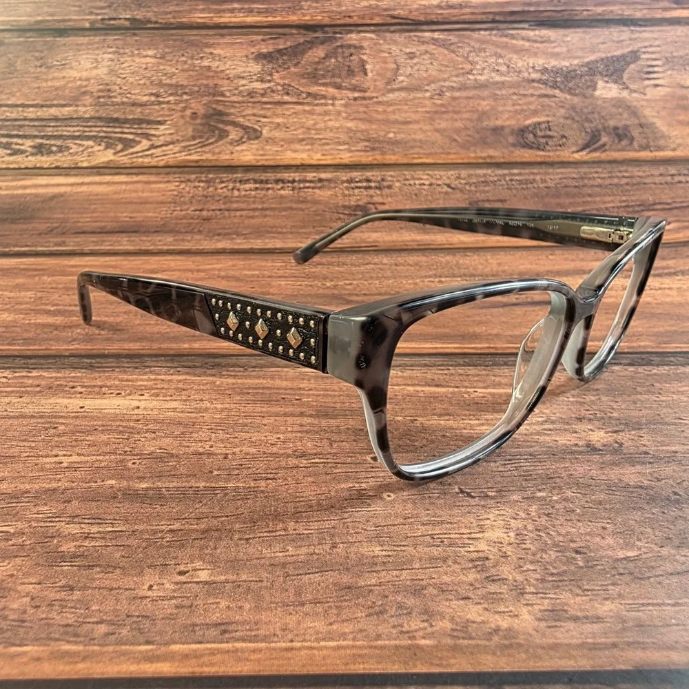 Bebe BB5148 Jet Animal Grey Tortoise‎ Cat Eye Eyeglass Studded Temples 52-16-135